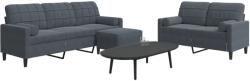 vidaXL Set de canapele cu perne/rulouri, 3 piese, gri închis, catifea GartenMobel Dekor (3278422) Canapea