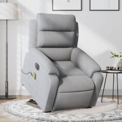 vidaXL Fotoliu electric masaj rabatabil cu ridicare, gri închis textil GartenMobel Dekor (3205016)