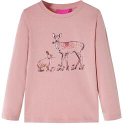 vidaXL Tricou de copii cu maneci lungi, roz, 128 GartenMobel Dekor (14392)