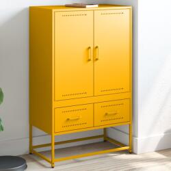 vidaXL Dulap înalt, galben mustar, 68x39x111, 5cm, otel laminat la rece GartenMobel Dekor (846611) Comoda