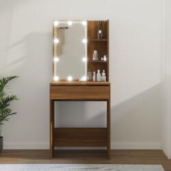 vidaXL Masa de toaleta cu LED, stejar maro, 60x40x140 cm GartenMobel Dekor (820444)