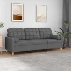 vidaXL Canapea cu 3 locuri cu pernute, gri închis, 180 cm, textil GartenMobel Dekor (3200791) Canapea
