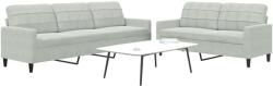 vidaXL Set de canapele cu perne, 2 piese, gri deschis, catifea GartenMobel Dekor (3278471) Canapea