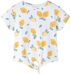 vidaXL Tricou pentru copii cu tiv tip cravata, ecru, 116 GartenMobel Dekor (11496)