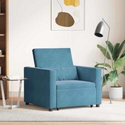 vidaXL Sofa Pat Unilaterala cu roti albastru 90 x 165 x 87 cm Catifea GartenMobel Dekor (42002706)