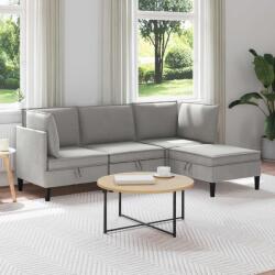 vidaXL Set de mobilier pentru living 4 pcs Gri deschis Tesatura GartenMobel Dekor (3413800) Canapea