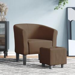 vidaXL Fotoliu tip cuva cu taburet, maro, material textil GartenMobel Dekor (356435)