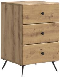 vidaXL Noptiera cu 3 sertare, stejar artizanal, 43 x 41 x 66, 5 cm (895484)