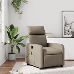 vidaXL Fotoliu de masaj rabatabil, cappuccino, piele ecologica GartenMobel Dekor (374196)