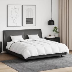 vidaXL Pilota de iarna 200x240 cm cu 2 perne, alba, umplutura din pene de rata (3376888) Lenjerie de pat