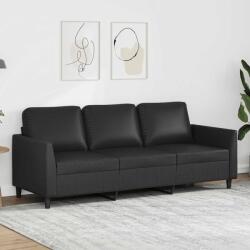 vidaXL Canapea cu 3 locuri, negru, 180 cm, piele ecologica GartenMobel Dekor (359338) Canapea