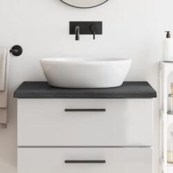 vidaXL Blat de baie, gri închis, 80x60x(2-4) cm, lemn masiv tratat GartenMobel Dekor (3156219)