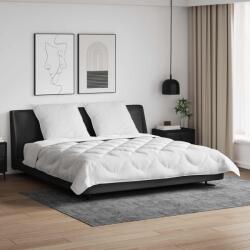 vidaXL Pilota cu 2 perne din microfibra alba 260x220 cm, extra calduroasa (3378107) Lenjerie de pat