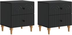 vidaXL Set 2 noptiere negre cu 2 sertare, 43x34, 5x48 cm, lemn prelucrat (894068)