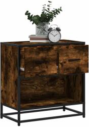 vidaXL Noptiera stejar afumat 60x31x60 cm lemn prelucrat si metal GartenMobel Dekor (848696)