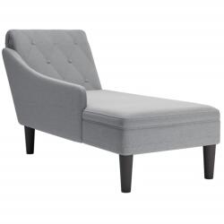 vidaXL Sezlong cu perna si cotiera dreapta, gri deschis, textil GartenMobel Dekor (4009843)