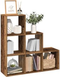 vidaXL Biblioteca/separator, 3 niveluri lemn vechi 99x29x99 cm lemn GartenMobel Dekor (857965) Biblioteca