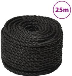 vidaXL Franghie de lucru, negru, 10 mm, 25 m, polipropilena GartenMobel Dekor (153011)