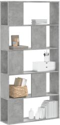 vidaXL Biblioteca cu 5 niveluri gri beton 80, 5x23, 5x162, 5 cm lemn GartenMobel Dekor (852774) Biblioteca