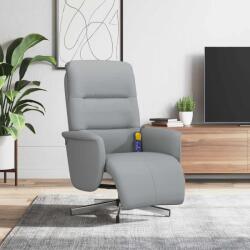 vidaXL Fotoliu rabatabil masaj cu suport picioare gri deschis textil GartenMobel Dekor (356573)