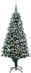 vidaXL Brad Craciun artificial cu LED-uri/globuri/conuri pin, 240 cm GartenMobel Dekor (3077705)