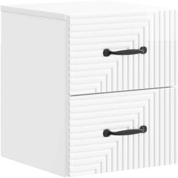 vidaXL Noptiera suspendata alb foarte lucios, 2 sertare, 34, 5x33x40 cm (898643)
