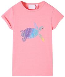 vidaXL Tricou de copii, roz aprins, 128 GartenMobel Dekor (11192)