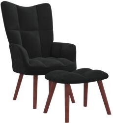 vidaXL Scaun de relaxare cu taburet, negru, catifea GartenMobel Dekor (328068)