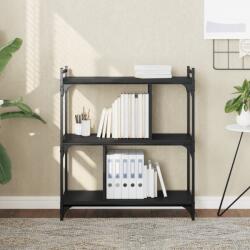 vidaXL Biblioteca cu 3 niveluri, negru, 76x32x88 cm, lemn prelucrat GartenMobel Dekor (833930) Biblioteca