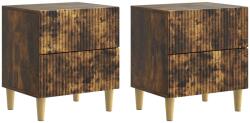 vidaXL Set 2 noptiere cu 2 sertare, stejar fumuriu, 43 x 34, 5 x 48 cm (894536)