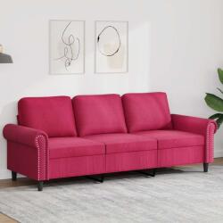 vidaXL Canapea cu 3 locuri, rosu vin, 180 cm, material catifea GartenMobel Dekor (359543) Canapea