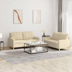 vidaXL Set de canapele cu perne, 2 piese, crem, textil GartenMobel Dekor (3201276) Canapea