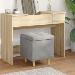vidaXL Ottomana de depozitare Gri deschis 40 x 40 x 45 cm Catifea GartenMobel Dekor (876810)