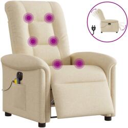 vidaXL Fotoliu electric de masaj rabatabil, crem, textil GartenMobel Dekor (3303252)