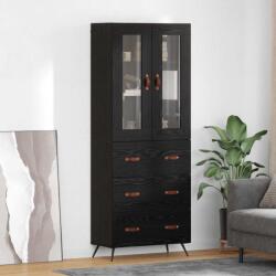 vidaXL Cabinet înalt cu raft 2 pcs Stejar Negru Lemn compozit GartenMobel Dekor (3416071) Comoda