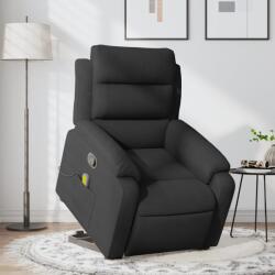 vidaXL Fotoliu rabatabil de masaj, cu ridicare, negru, material textil GartenMobel Dekor (3204994)