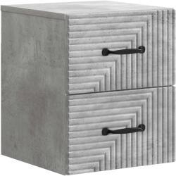 vidaXL Noptiera suspendata gri beton cu 2 sertare, 34, 5 x 33 x 40 cm (898641)