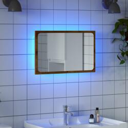 vidaXL Oglinda de baie cu lumina LED, stejar artizanal, 60x8, 5x38 cm GartenMobel Dekor (856266)