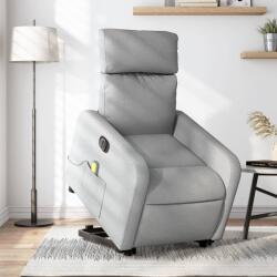 vidaXL Fotoliu electric masaj rabatabil cu ridicare, gri închis textil GartenMobel Dekor (3206726)