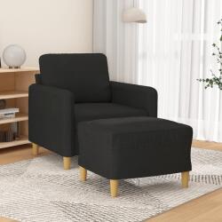 vidaXL Fotoliu canapea cu taburet, negru, 60 cm, material textil GartenMobel Dekor (3201188) Canapea