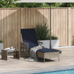 vidaXL Sezlong Gri si albastru marin 200 x 55 x 92 cm poliratan GartenMobel Dekor (365431)