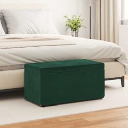 vidaXL Taburet Verde închis Catifea si lemn stratificat GartenMobel Dekor (876782)