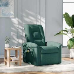 vidaXL Fotoliu de masaj rabatabil, verde închis, material textil GartenMobel Dekor (4015632)