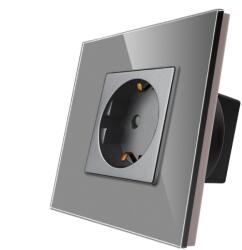 Luxion Priza Simpla LUXION cu Rama din Sticla SmartElectro IntelligentHouse (LX-1MP010G-GY)