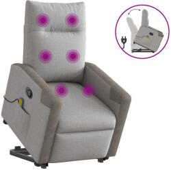 vidaXL Scaun de masaj în picioare, înclinat, tesatura gri nor GartenMobel Dekor (3324094)
