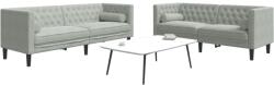 vidaXL Set canapele Chesterfield cu perne rulou, 2 piese, gri, catifea GartenMobel Dekor (3209291) Canapea