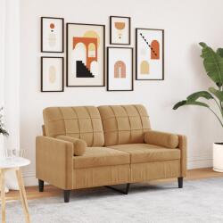 vidaXL Canapea cu 2 locuri cu pernute, maro, 120 cm, catifea GartenMobel Dekor (3278216) Canapea