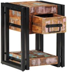 vidaXL Noptiera rustica cu sertar si raft, lemn reciclat masiv, 30x30x40 cm (4016708)