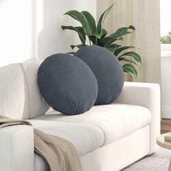 vidaXL Perne de Sezut 2 pcs Gri închis Ø 40 x 13 cm Catifea GartenMobel Dekor (42014175)