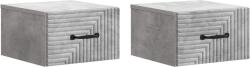 vidaXL Set 2 noptiere suspendate gri beton, 34, 5 x 33 x 20 cm (898602)
